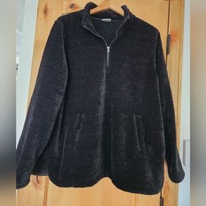 32 Degrees Heat Black Quarter Zip Fleece Pullover Pockets XXL